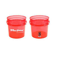 Відро для миття прозоре червоне MaxShine Detailing Bucket, 13 л