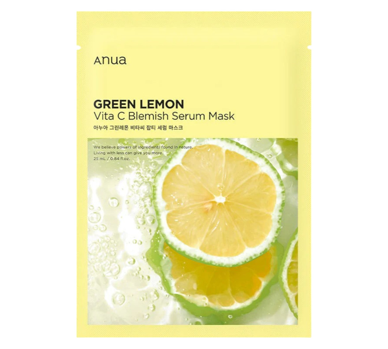 Освітлююча тканинна маска для обличчя ANUA Green Lemon Vita C Blemish Serum Mask, фото 1