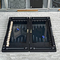 Нарди скляні у поєднанні з деревом Карбон 50×24×6см подарункові, фото 6