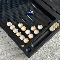 Нарди скляні у поєднанні з деревом Карбон 50×24×6см подарункові, фото 8