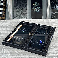 Нарди скляні у поєднанні з деревом Карбон 50×24×6см подарункові, фото 5