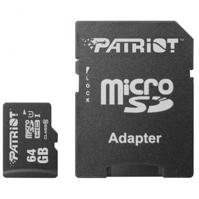 Micro SDXC 64Gb Patriot class10 UHS-1 з адаптером