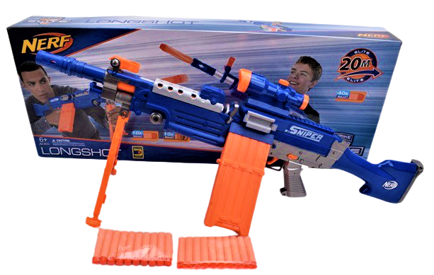 Бластер-кулемет NERF010 Saw NERF Elite на батарейках з м'якими кулями (тільки ЖОВТИЙ), фото 1