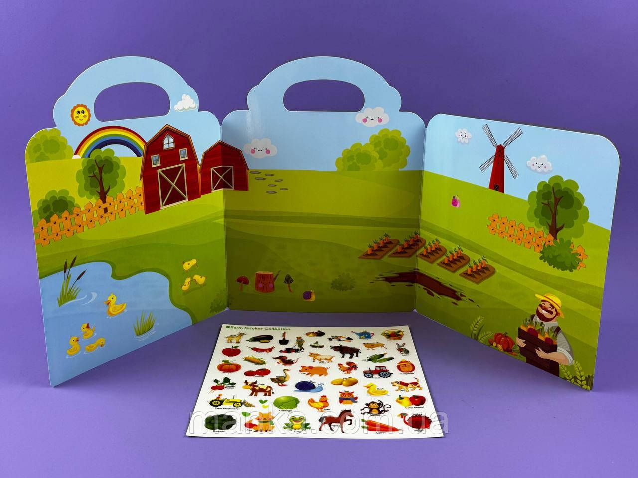 Зошит з багаторазовими наліпками "На фермі" LY 63024 , в пакеті, фото 1