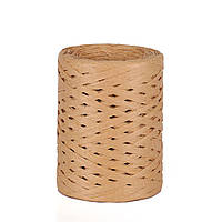 Пряжа рафія для в'язання 3.5 мм світло коричневий колір для в'язання сумок