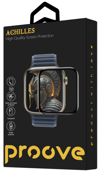 Захисне скло Apple Watch Series 7/8/9 black 41mm Achilles