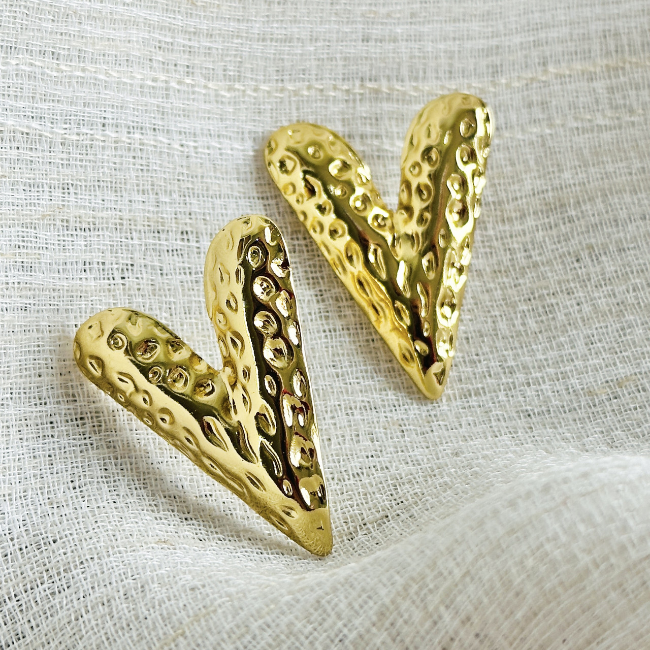 Сережки Сердечки м'яті Біжутерія з медичного золота Гіпоалергенні прикраси, фото 1