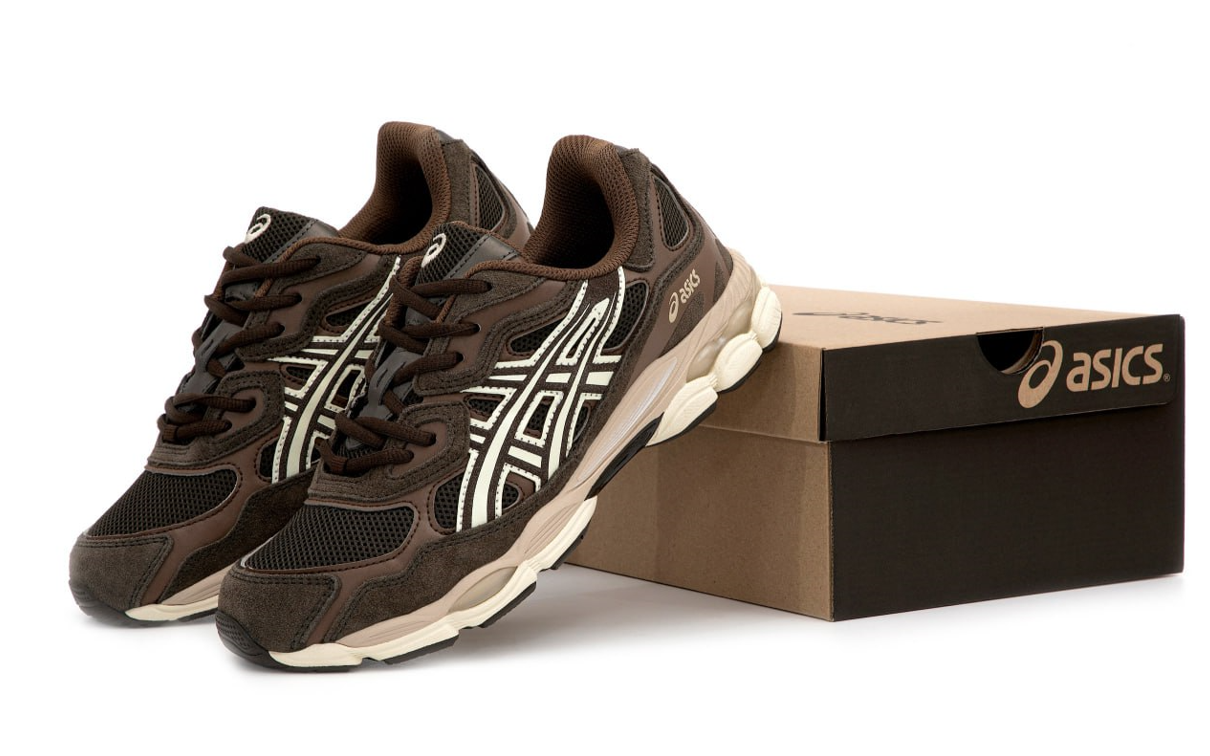 Кросівки Asics Gel NYC 1090 brown Асікс Гель коричневі спортивні чоловічі жіночі замша весна літо