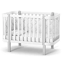 Колиска з дерева для немовлят ЛД5 Монако Верес біло-сірий