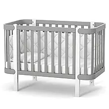 Колиска з дерева для немовлят ЛД5 Монако Верес біло-графітовий