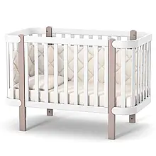 Колиска з дерева для немовлят ЛД5 Монако Верес капучино-білий