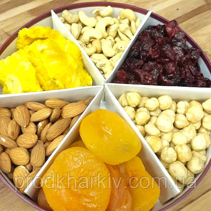 Подарунковий набір з горіхів і сухофруктів 0,800гр. 6 видів, фото 2