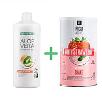 Набір Питний гель Aloe Vera Персик + Коктейль Полуниця