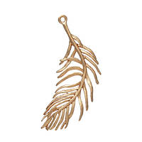 Підвіски металеві FInding Кулон листочок пальми Натуральне золото 38 мм x 15 мм