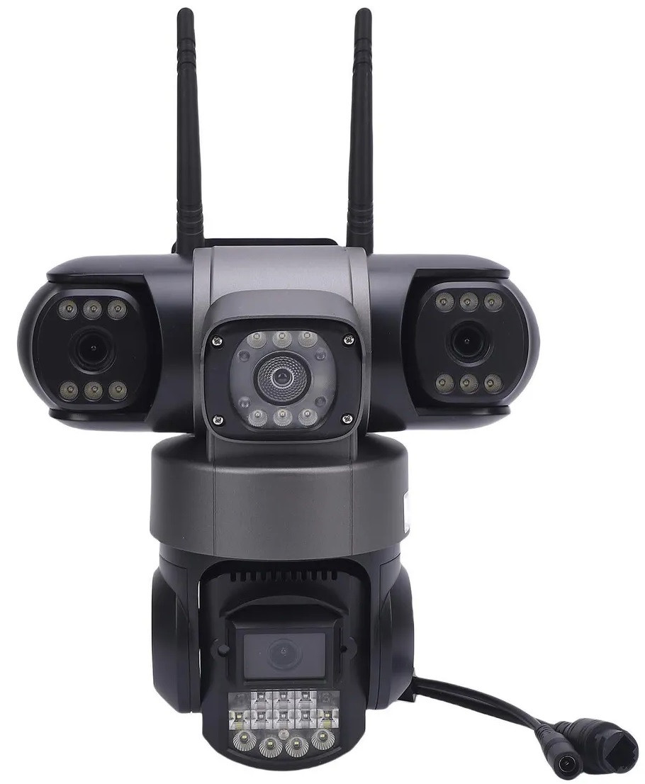 IP камера C28-4G 3 незалежні об'єктиви 2MPx+2MPx (V380 APP), фото 1