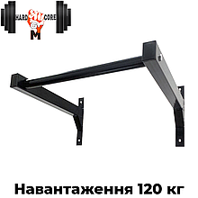 Настінний турнік наддверний для підтягувань для дому HardCore GYMt ширина хвата 52 см навантаження 120 кг чорний