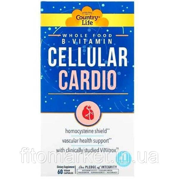 Вітамін В для серця (Whole Food B-Vitamin Cellular Cardio) 60 капсул ТМ Кантрі Лайф / Country Life