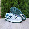 Жіночі кросівки New Balance 550 White Green Біло-зелені Взуття Нью Беланс 550 шкіряні демісезон, фото 10