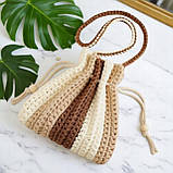 Пряжа рафія для в'язання 3.5 мм молочний колір для в'язання сумок, фото 8