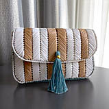 Пряжа рафія для в'язання 3.5 мм молочний колір для в'язання сумок, фото 9