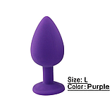 Фіолетова анальна пробка з силікону 9 см з каменем, велика втулка стимулятор для анальних ігор, Інтимні іграшк, фото 3