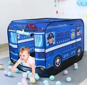 Синій Поліцейський автобус Дитячий ігровий намет TK Group TENT 110 х 70 х 70 см у сумці