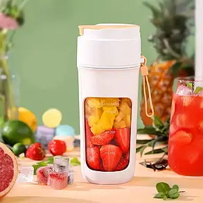 Блендер на акумуляторі для коктейлів і фрешів міні JUICER KS-FSV8 W14 M, фото 4