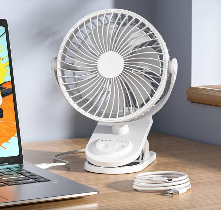 Портативний вентилятор з прищепкою від USB 7×11×17 см, фото 1