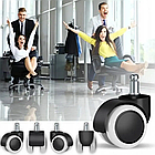 Колеса для офісних крісел нейлонові прогумовані ролики для крісла комплект 5 шт Бонро чорно-біле, фото 7