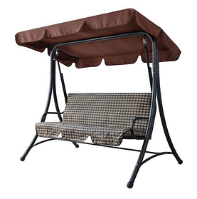 Садова гойдалка Келлі Vitan з тентом коричнева сидіння в клітинку