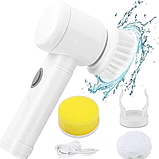 Щітка для миття посуду з насадками акумуляторна Magic Brush Cleaning brush, фото 3