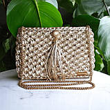 Пряжа трикотажна металік колір Сріблястий 100 грам 25 м, фото 10