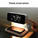 Будильник Holdmay KP-626 з бездротовим заряджанням LED, фото 3