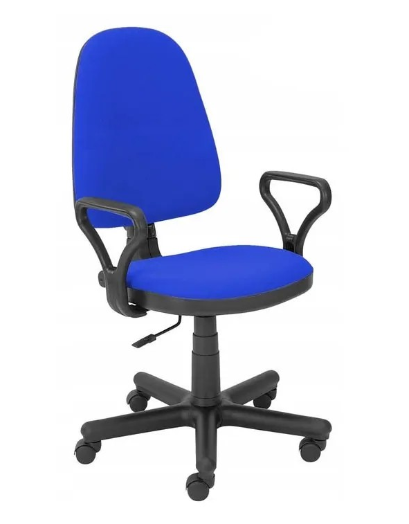Комфортне офісне крісло з м'якою оббивкою, регулювання висоти механізмом CPT, висота 116 см, синє, фото 1