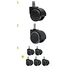 Комфортне офісне крісло з м'якою оббивкою, регулювання висоти механізмом CPT, висота 116 см, синє, фото 5