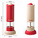 Млини для солі та перцю з акумулятором, набір 2 шт, регулювання помелу, сучасний дизайн  Червоний, фото 2