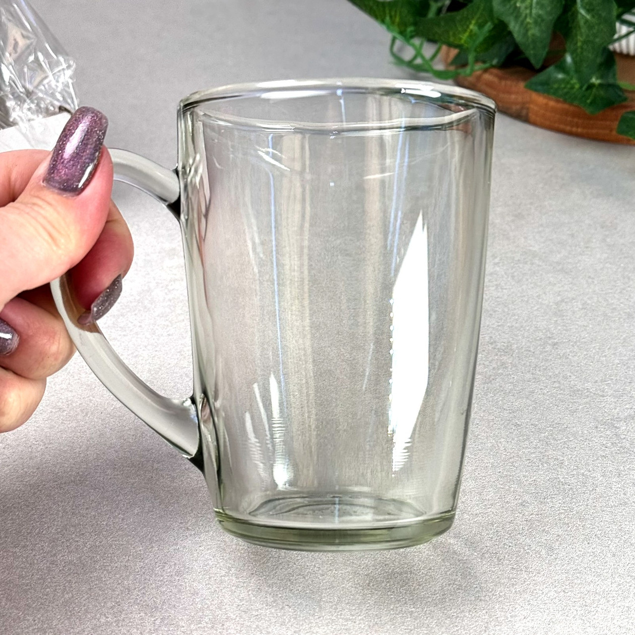 Набір скляних чашок 330 мл "White Coffee" 6 шт перехідний колір Гута Скла Україна