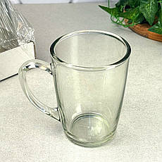 Набір скляних чашок 330 мл "White Coffee" 6 шт перехідний колір Гута Скла Україна, фото 4