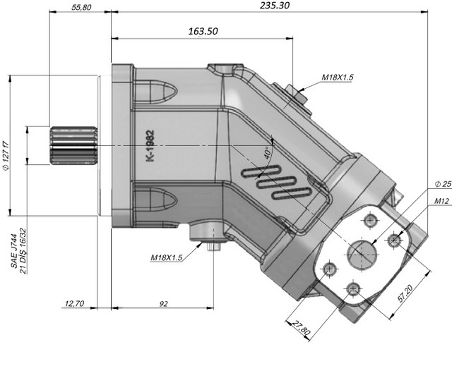 размеры гидромотора SAE C-21T FEYZ 80 BD размеры гидромотора SAE C-21T FEYZ 80 BD