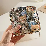 Косметичка-органайзер з дизайном милих котиків, розмір 12/12 см, фото 2