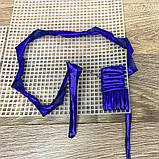 Пряжа трикотажна металік колір Синій 100 грам 25 м, фото 4