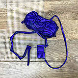 Пряжа трикотажна металік колір Синій 100 грам 25 м, фото 6