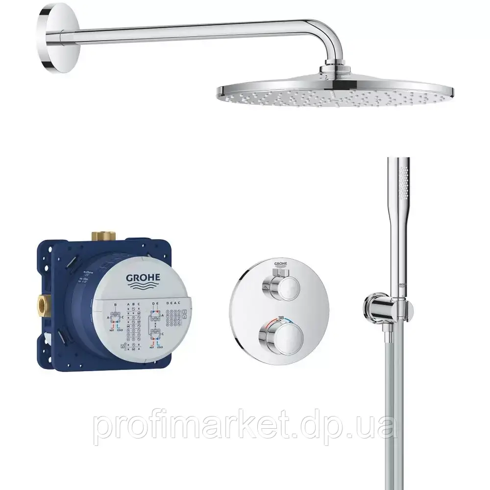 Душова система прихованого монтажу з термостатом Grohe Grohtherm Rainshower Mono 310 (34869000), фото 1