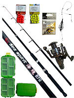 Спиннинг Weida Sea Spirit (40-80g) 270 +Катушка COBLLA CB340 +снасть Конус 50гр + короб. 10 отд.+крючки +насад