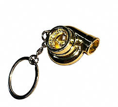 Брелок автомобільний для ключів Турбіна, Брелок для ключів авто Турбіна металевий Золото