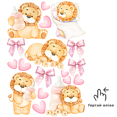 №063 Аркуш А4 кольорові наліпки - Baby girl