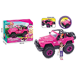 Машина рожева з лялькою для дівчинки 8018  звук, світло, висота ляльки 10 см, в коробці, фото 4