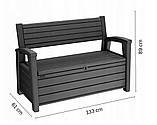 Лава-скриня для зберігання Hudson Storage Bench 227 л антрацит, фото 3