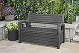 Лава-скриня для зберігання Hudson Storage Bench 227 л антрацит, фото 4