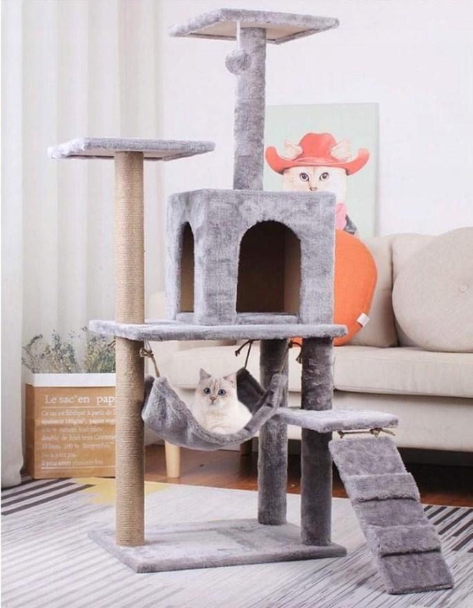 Дряпка Котяче дерево 125cm серое Be-active 013, фото 1